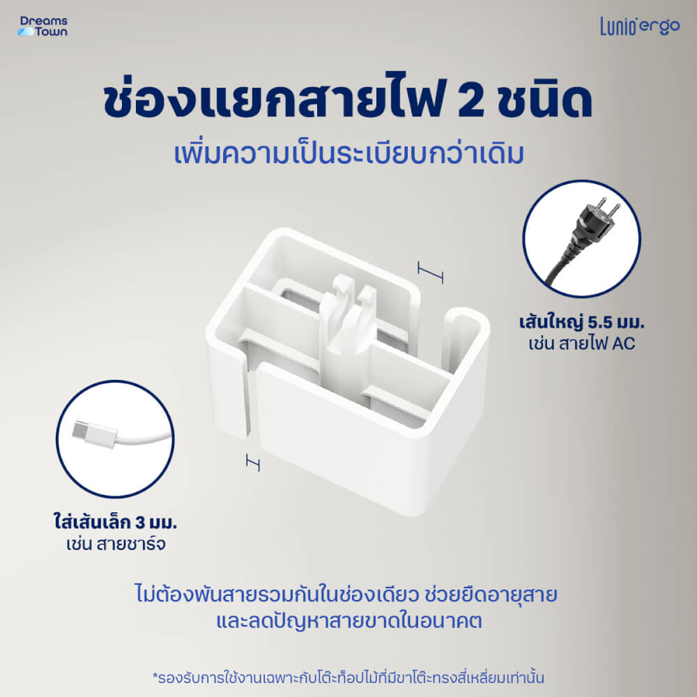 รางเก็บสายไฟ LUNIO ERGO CYMAG CABLE MANAGEMENT SPINE WHITE สีขาว